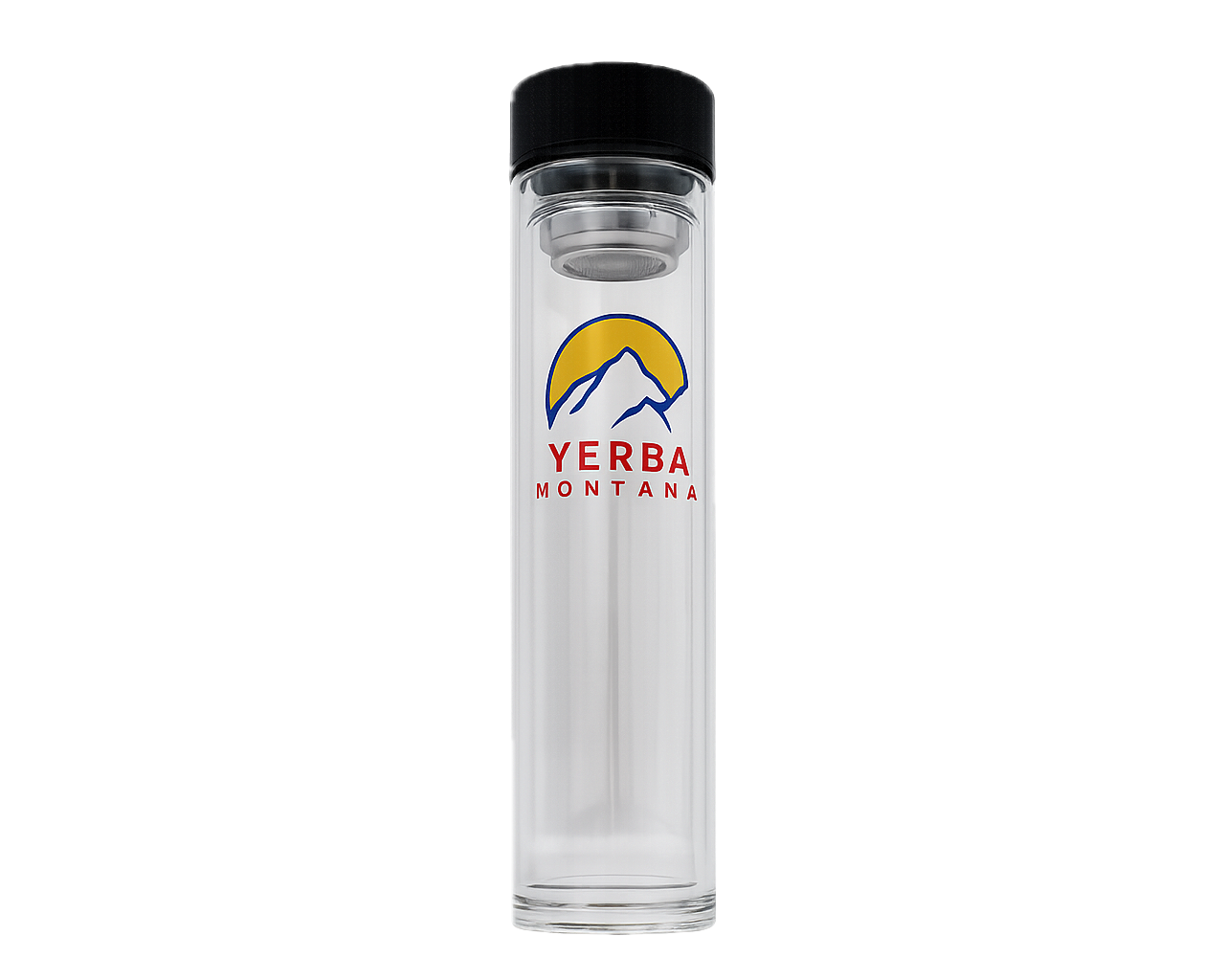 Borosilicate glass thermos with tea brew basket