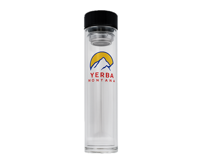 Borosilicate glass thermos with tea brew basket