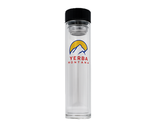 Borosilicate glass thermos with tea brew basket